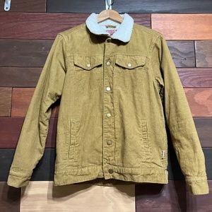 Tobacco Sherpa Lined Corduroy Trucker Jacket